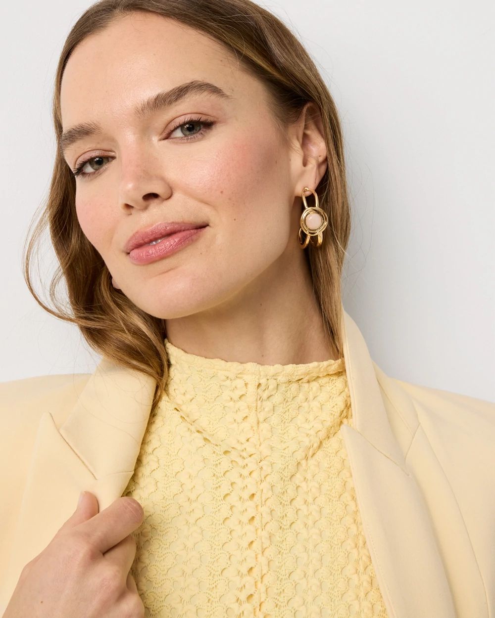 Rose Quartz Hoop Earrings