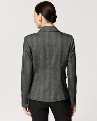 Herringbone WHBM® Cropped Two-Button Studio Blazer click to view larger image.