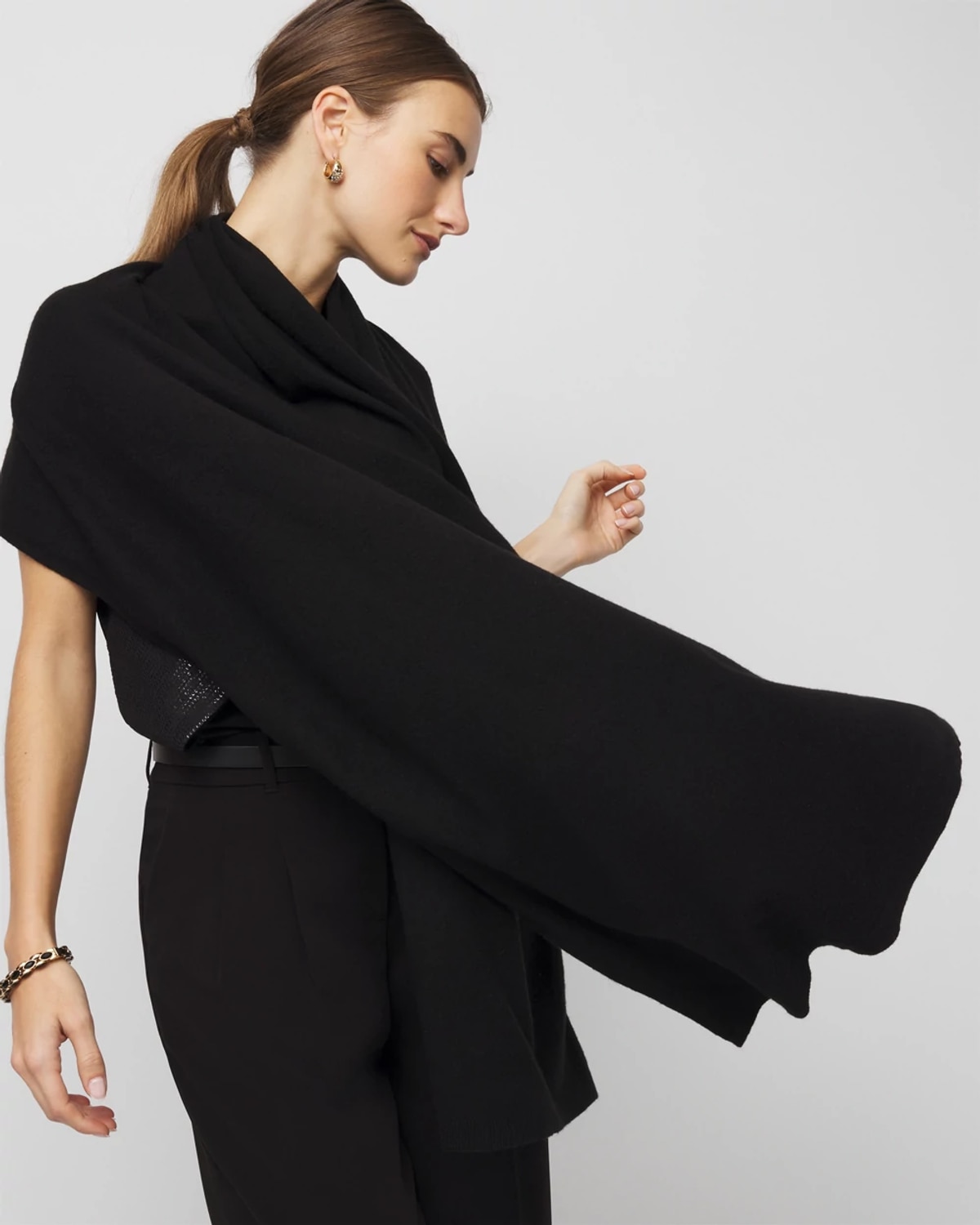 White House Black Market Luxe Wrap In Black