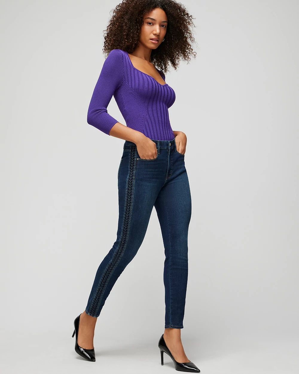 High-Rise Sculpt Pleated Skinny Ankle Jean