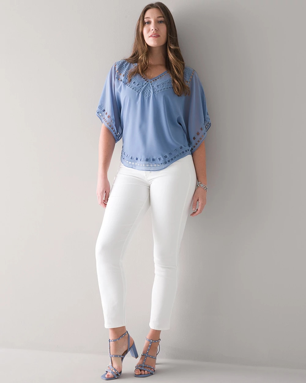 High-Rise White Straight Jeans