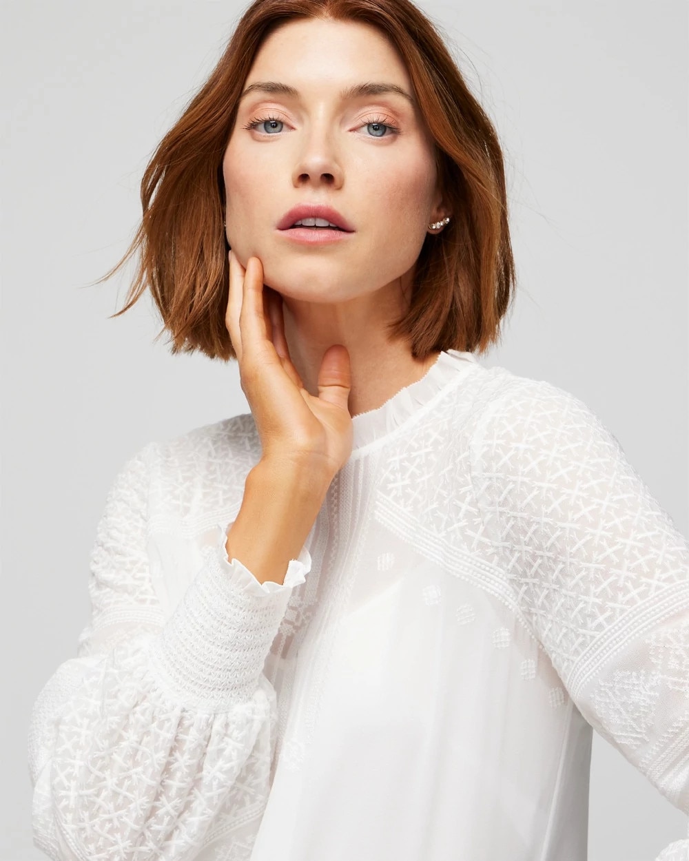 Long Sleeve Embroidered Blouse