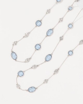 Denim Blue Glass Stone Convertible Necklace click to view larger image.