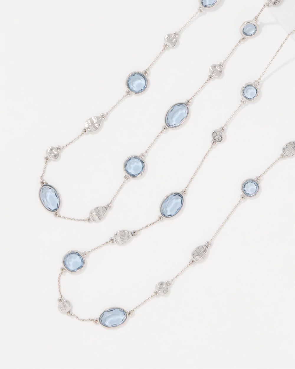 Denim Blue Glass Stone Convertible Necklace
