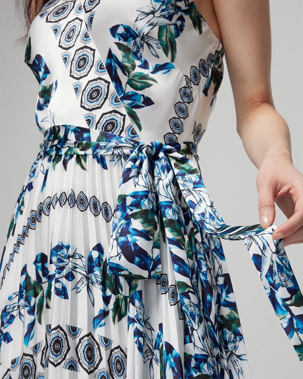 Halter Pleated Maxi Dress