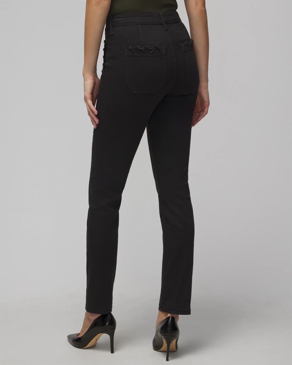 High Rise Sculpt Grommet Slim Jeans