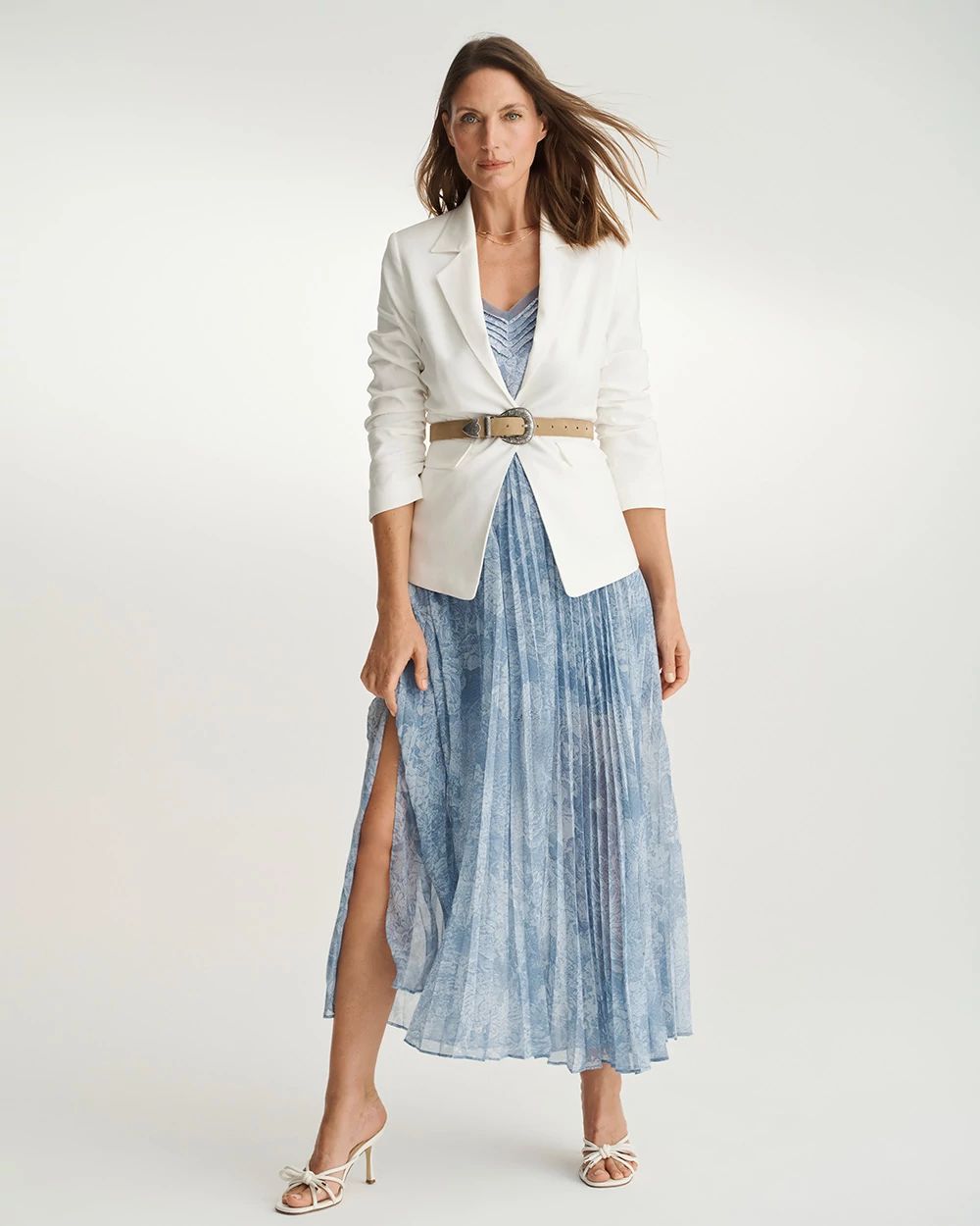Pleated Chiffon Maxi Skirt