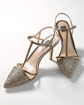 Encrusted Mid-Heel Pumps