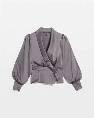 Satin Wrap Blouse click to view larger image.