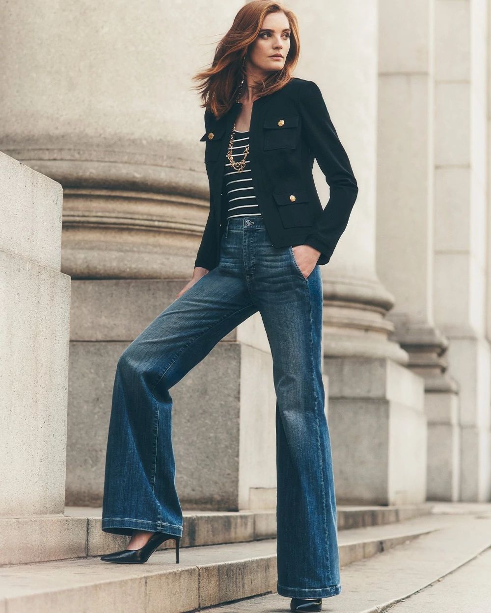 Curvy Extra High Rise Everyday Soft Denim Wide Leg Jeans White House Black Market