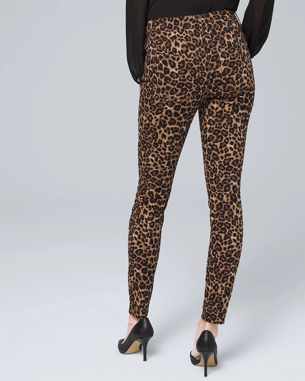 High-Rise Sculpt Snake-Print Skinny Jeans