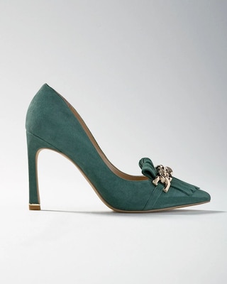 Suede Fringe High-Heel Pump