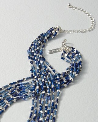 Denim Blue Multi-Strand Short Necklace