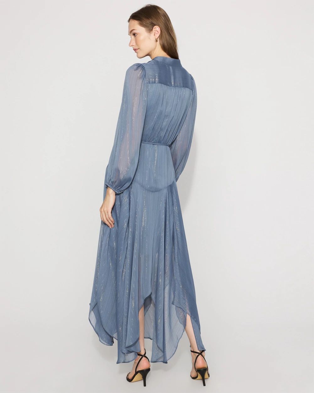 Chiffon + Lurex Maxi Dress