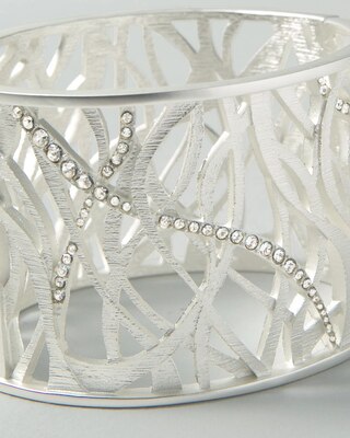 Silver Pave Cuff Bracelet