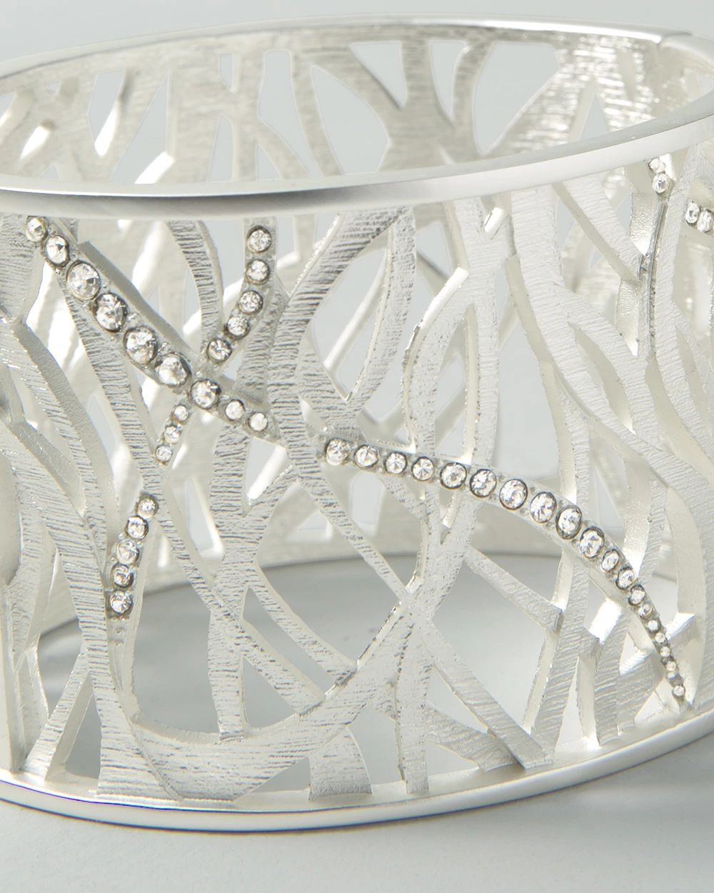 Silver Pave Cuff Bracelet