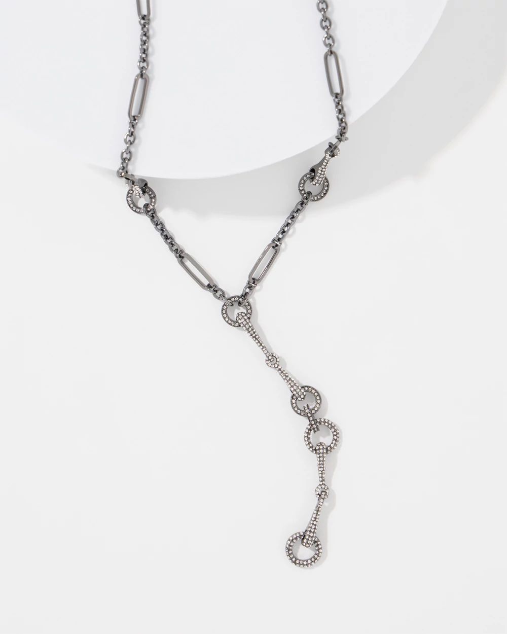 Pavé Horsebit Y-Necklace click to view larger image.