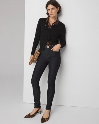 Petite Black + White Colorblock Cardigan click to view larger image.