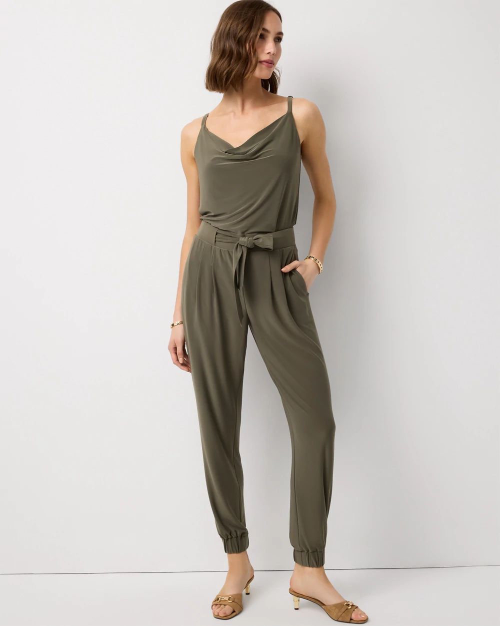 Jersey-Knit Tapered Ankle Pant