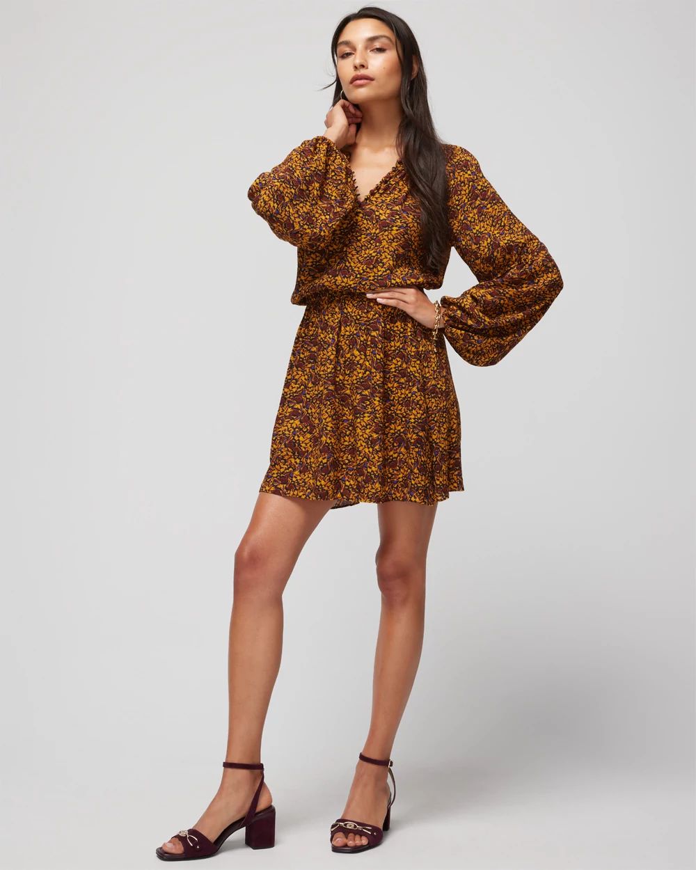 Long sleeve best sale blouson dress