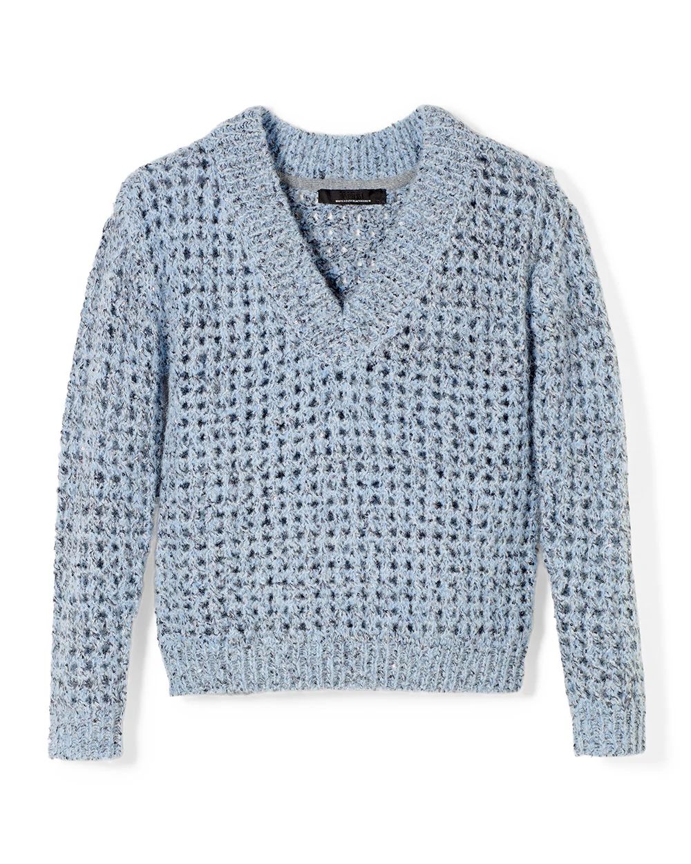 V-Neck Sequin Sweater