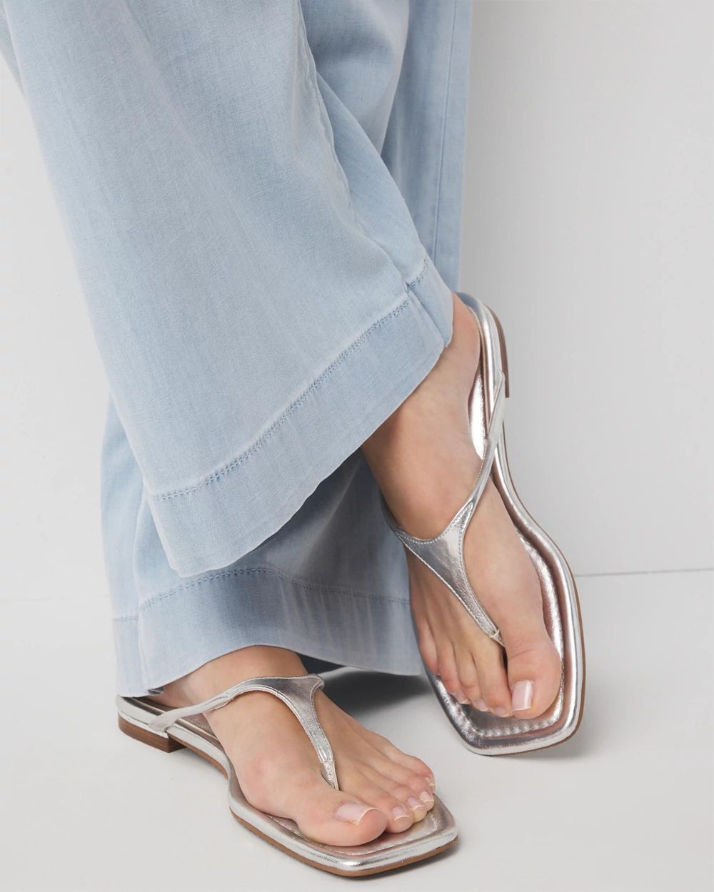 Silver Metallic Heel Sandal