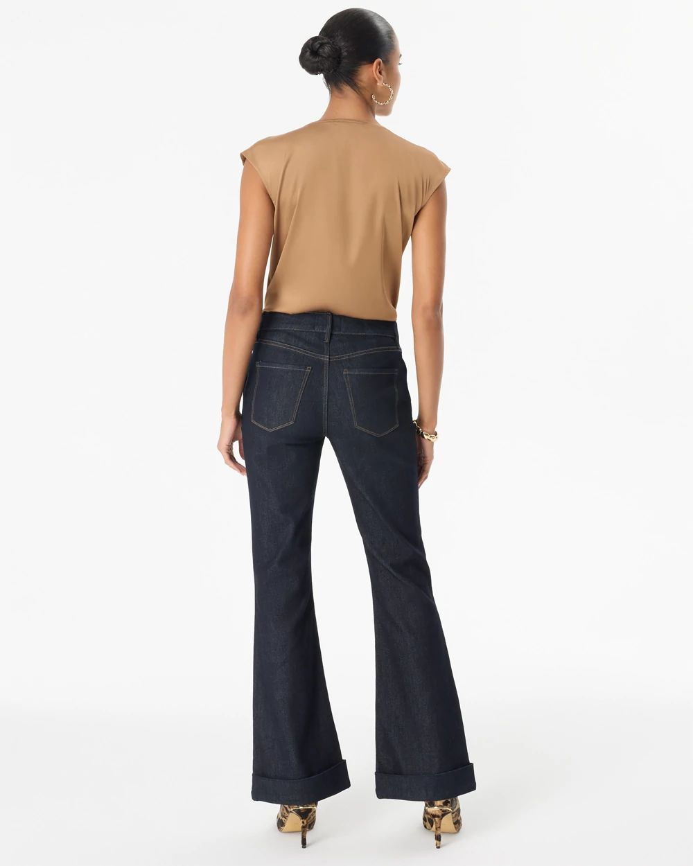 Cuffed High-Rise Flare Jean click to view larger image.