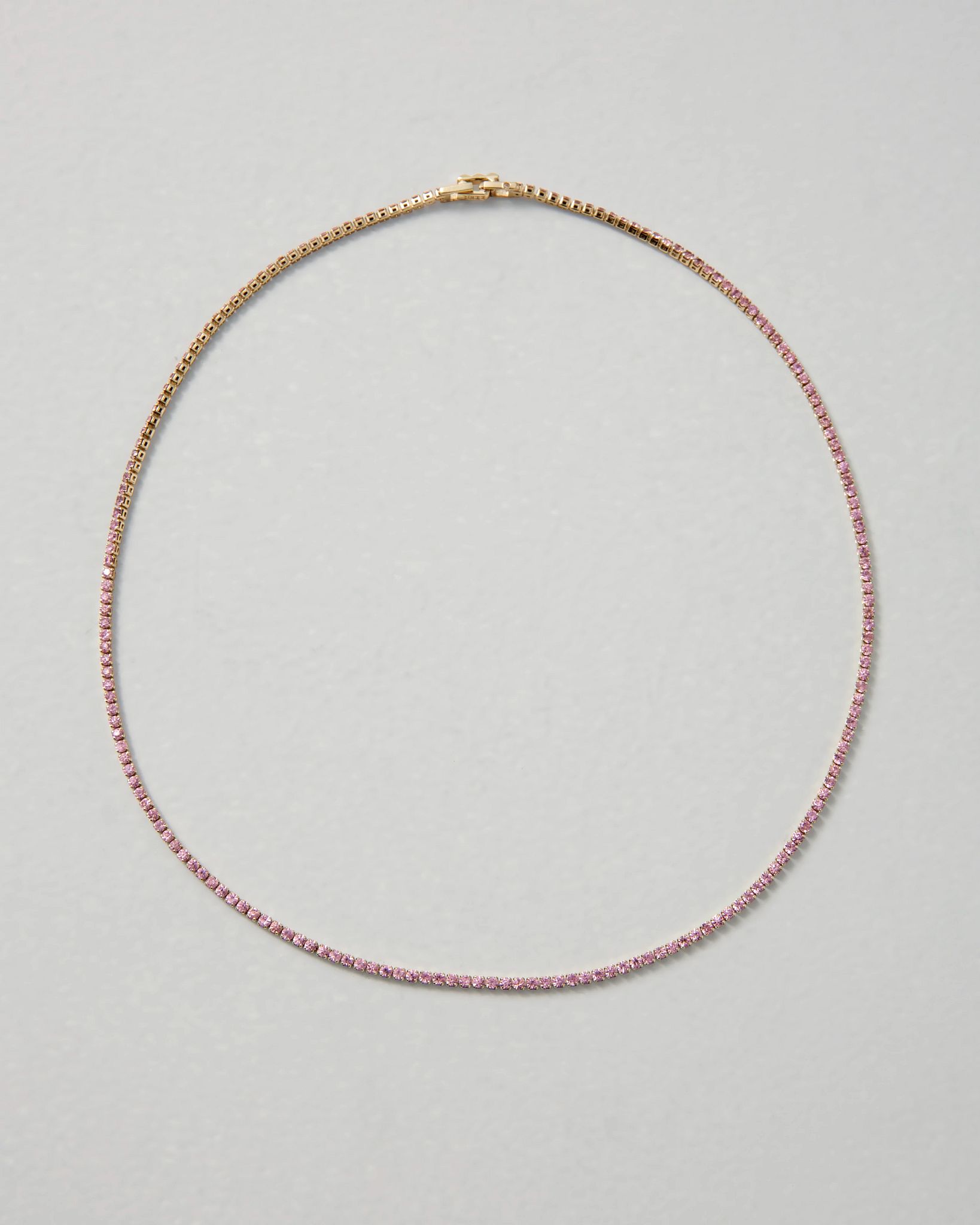 Goldtone Pink Tennis Necklace