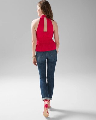 Smocked Poplin Halter Top