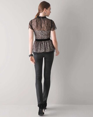 Short Sleeve Lace Blouse click to view larger image.