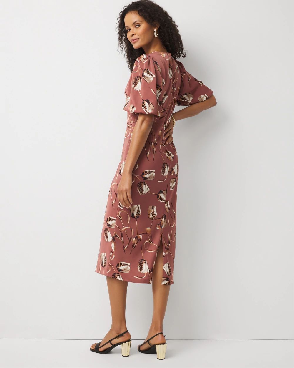 Keyhole Crewneck Midi Dress