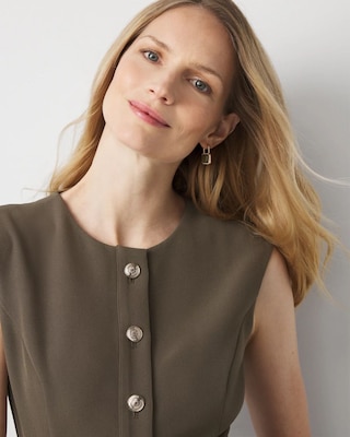 Button Front Midi Dress click to view larger image.