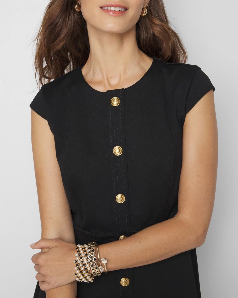 Cap Sleeve Fit-and-Flare Dress