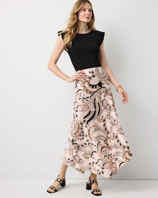 Petite Satin Slip Midi Skirt