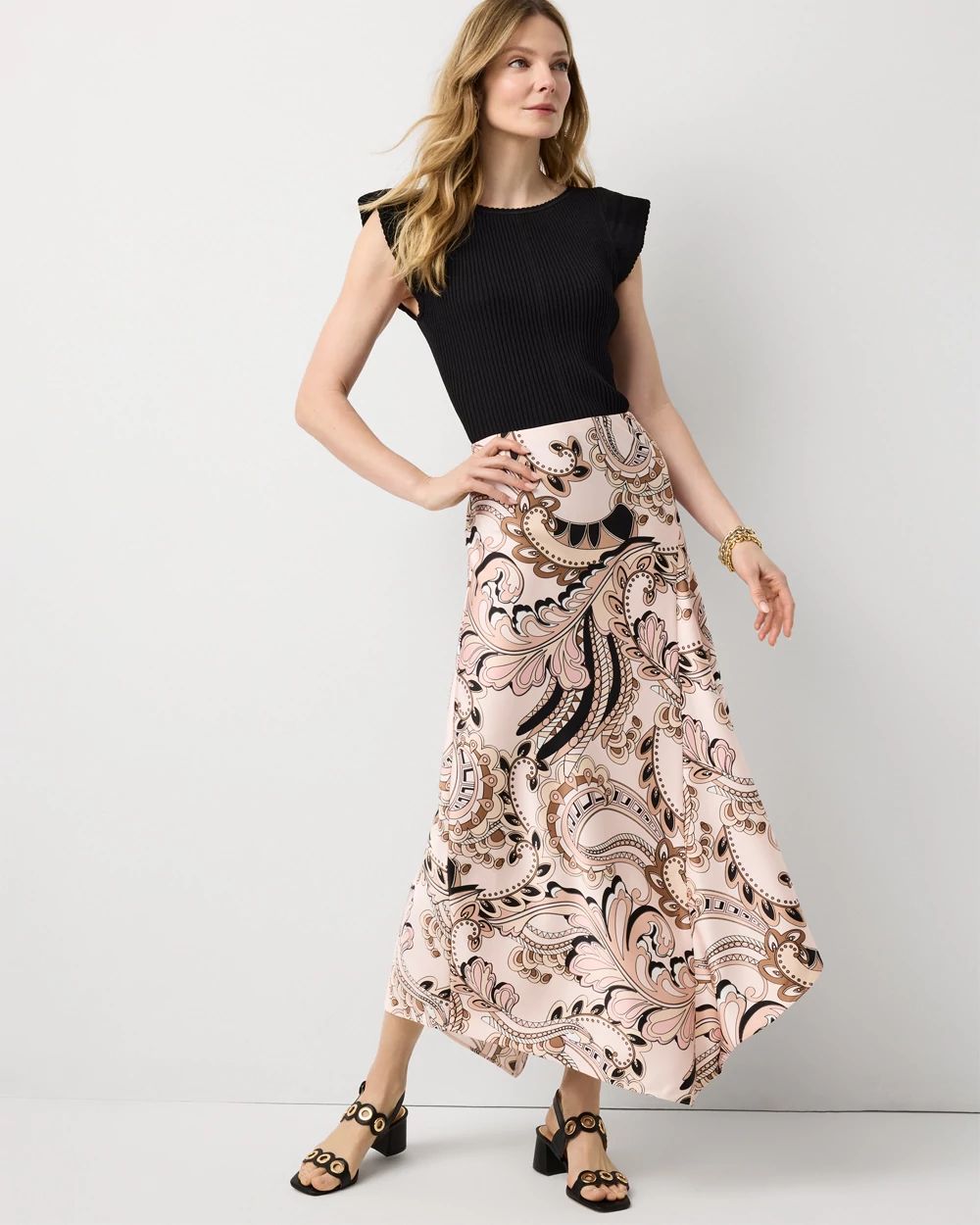 Satin Slip Midi Skirt