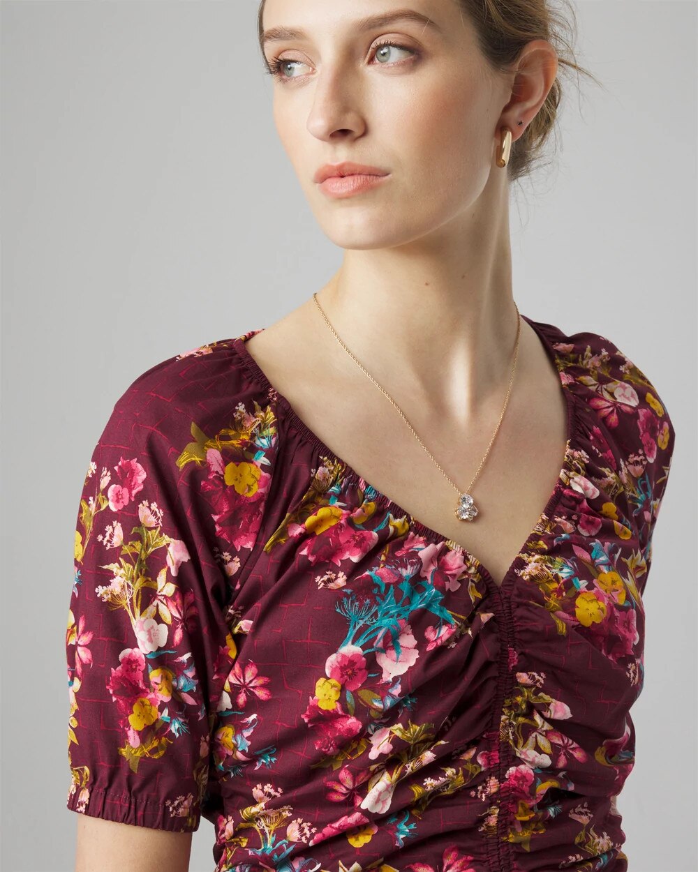 Ruched Front Poplin Top - image 3