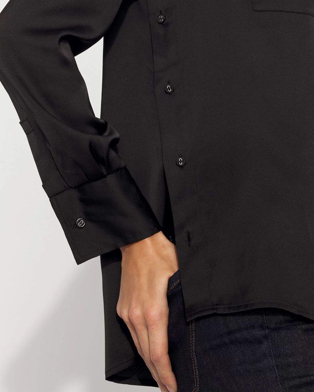 Relaxed Utility Satin Shirt click to view larger image.