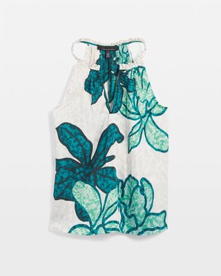Printed Pleated Top