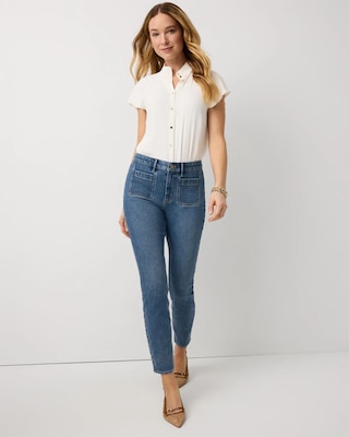 Petite Patch Pocket Skinny Ankle Jean click to view larger image.