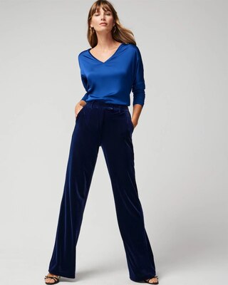 WHBM® Luna Wide Leg Velvet Trousers