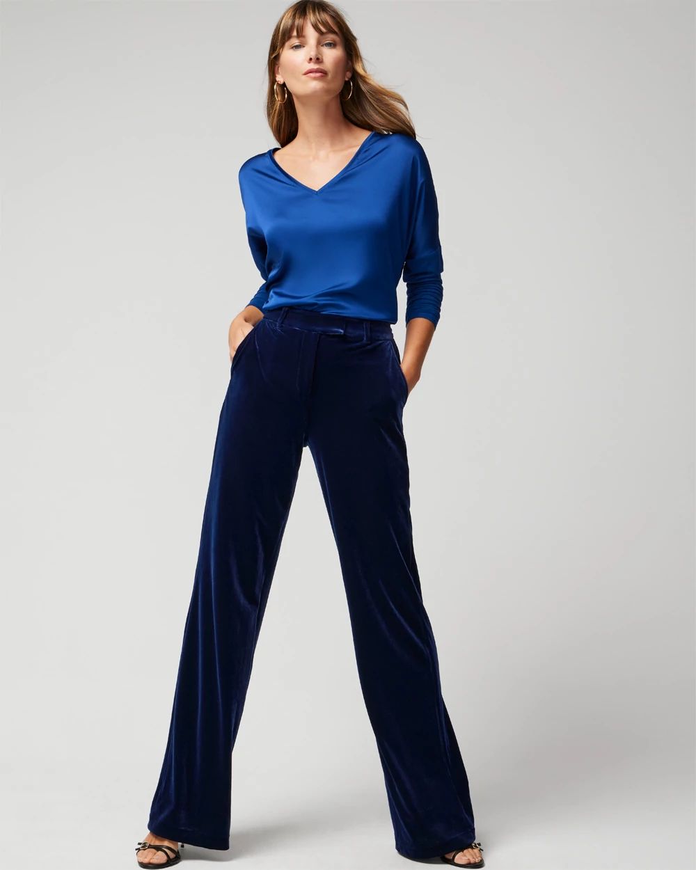 WHBM® Luna Wide Leg Velvet Trousers