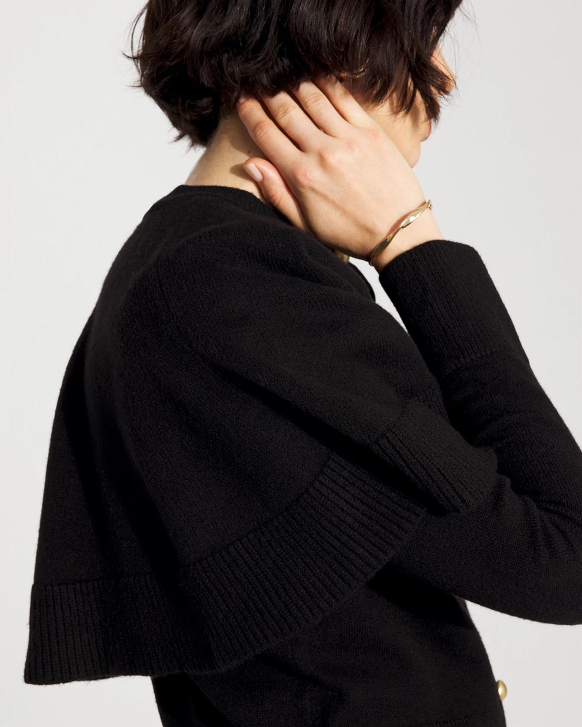 White House Black Market Petite Button-front Cape Cardigan Sweater In Black