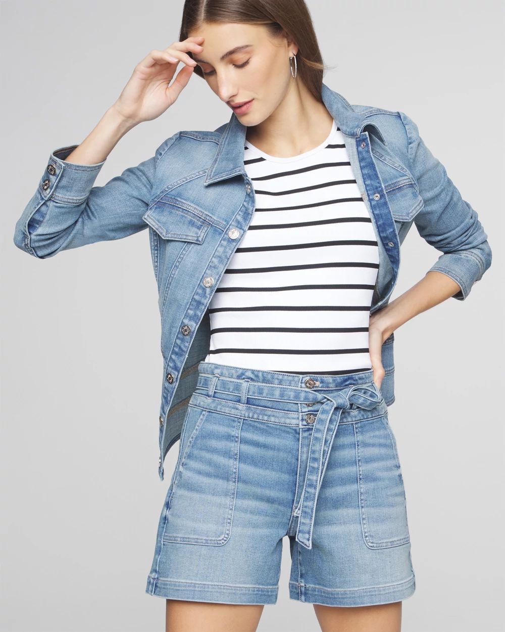 Extra High-Rise Everyday Soft Denim Utility Shorts