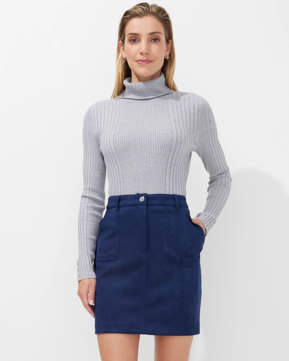 Outlet WHBM Mid Rise Faux Suede Skirt