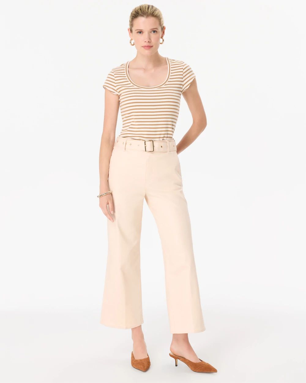 WHBM FORME™ Ribbed Scoop Neck Tee click to view larger image.
