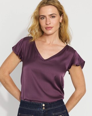 Satin-Front Glamgetter Tee