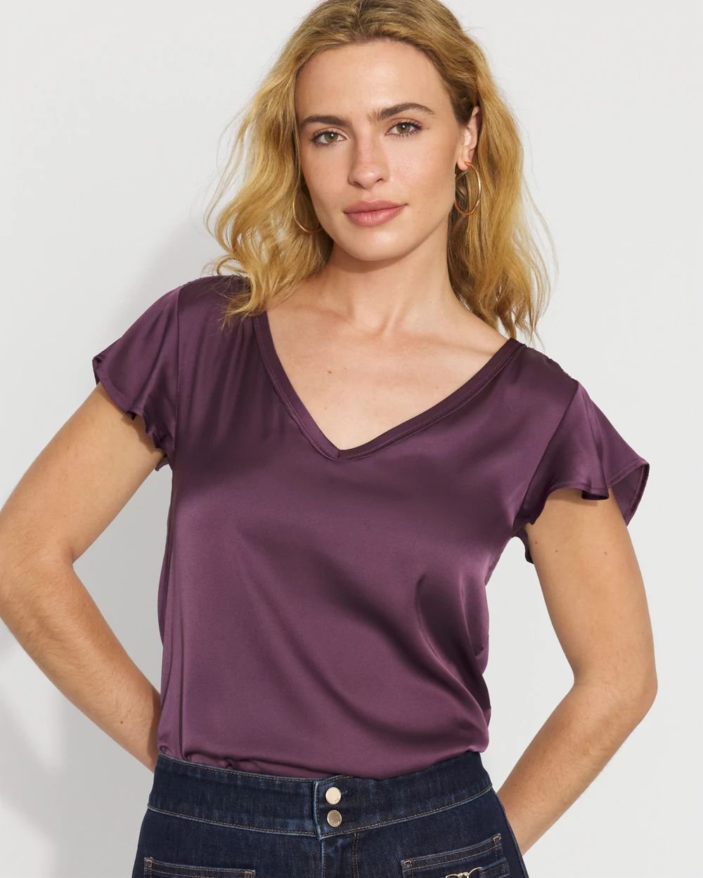 Satin-Front Glamgetter Tee