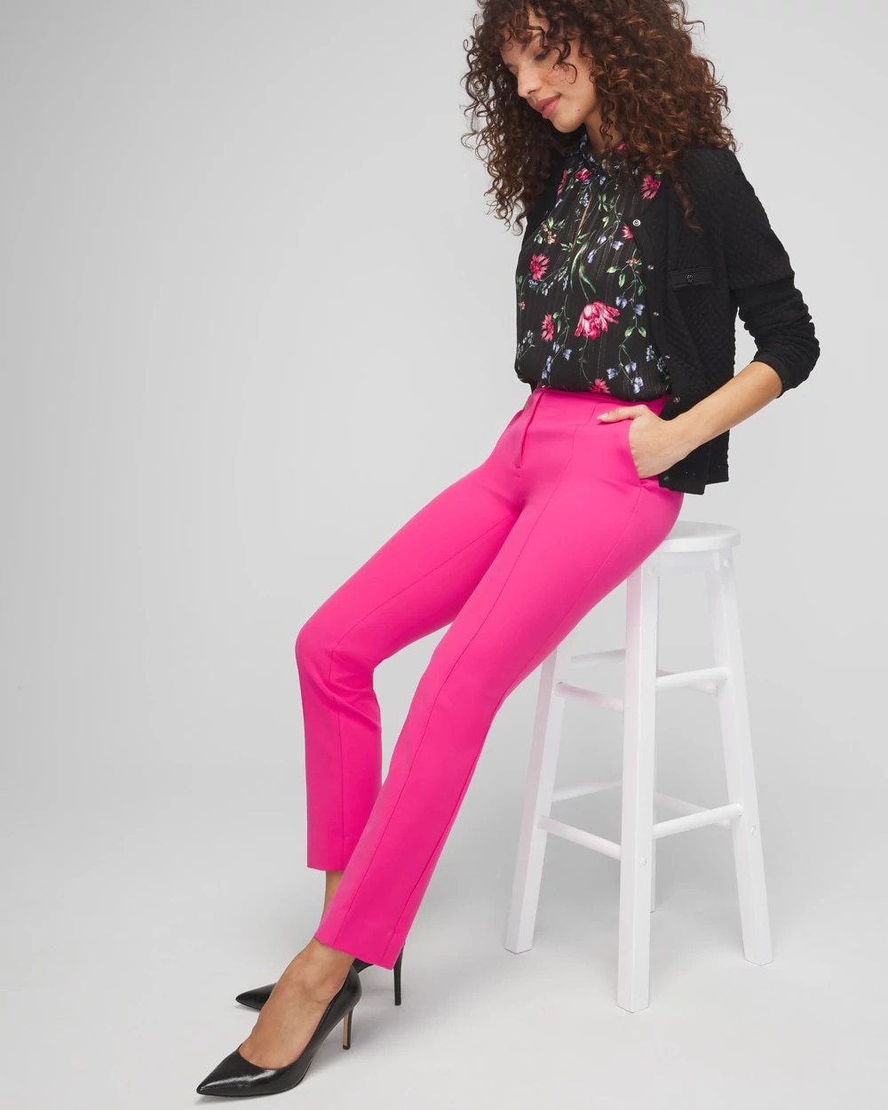 WHBM® Jolie Button Straight Pant