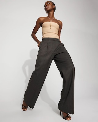 High-Rise Pinstriped Wide-Leg Pant click to view larger image.