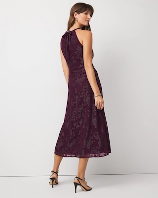 Jacquard Halter Midi Dress click to view larger image.